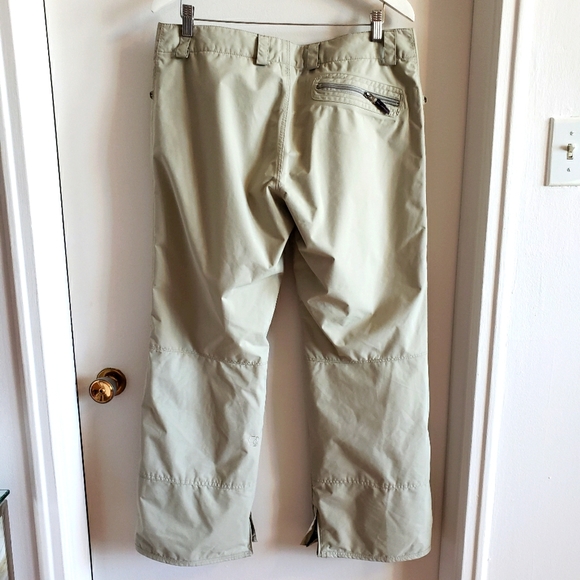 Volcom Snowboard Ski Lined Pants Waterproof Tan Taupe Pink Women Size 10 - Picture 2 of 16
